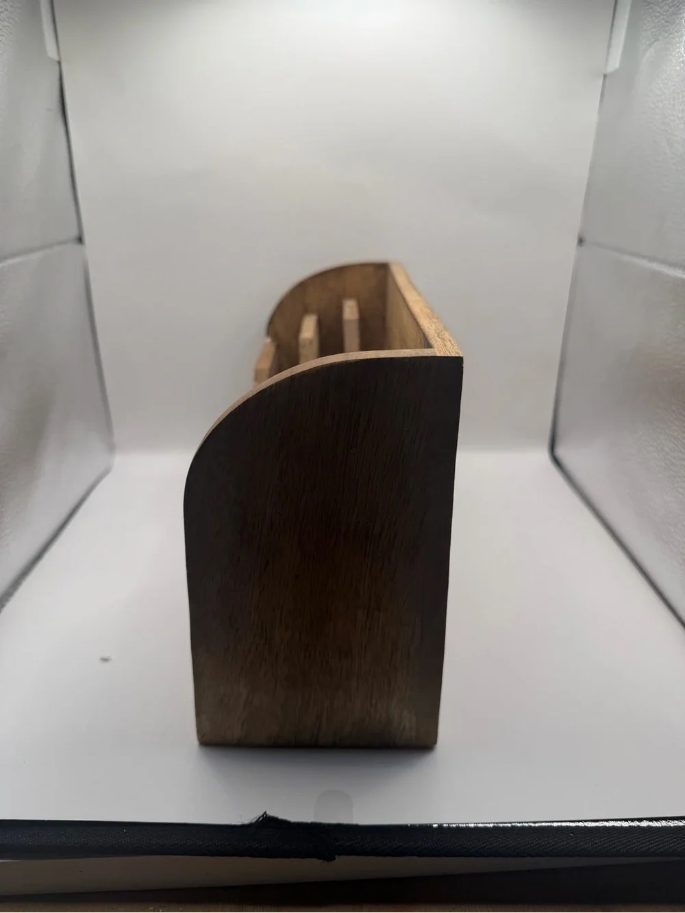 Wood Desk Mail Organizer with Drawer Rustic Boho Letter Holder